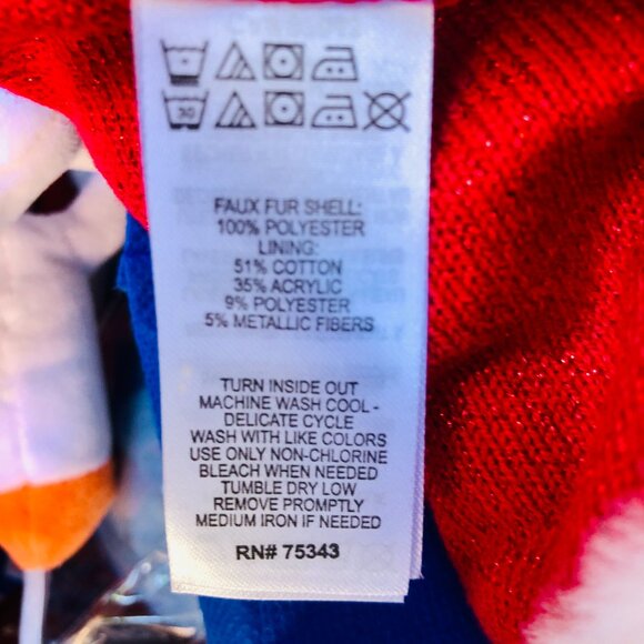 [Kids XS 4] Tahari Faux Fur Girls Shrug White Red Holiday Christmas Capelet Cozy - Picture 4 of 4